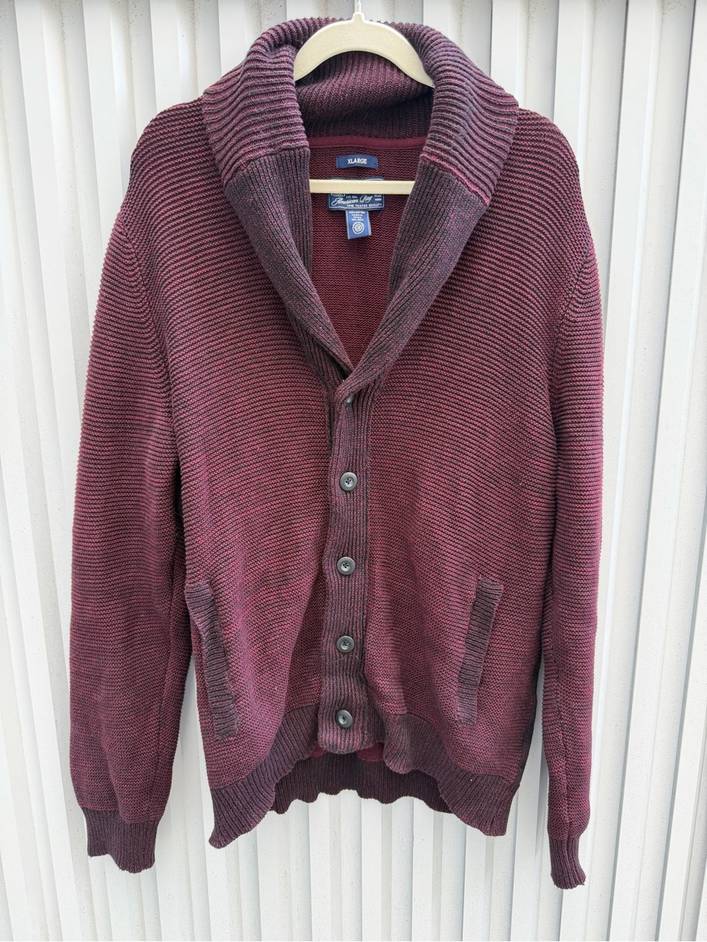 American Rag CIE Men’s XL Burgundy Shawl Collar Grandpa Cardigan Sweater